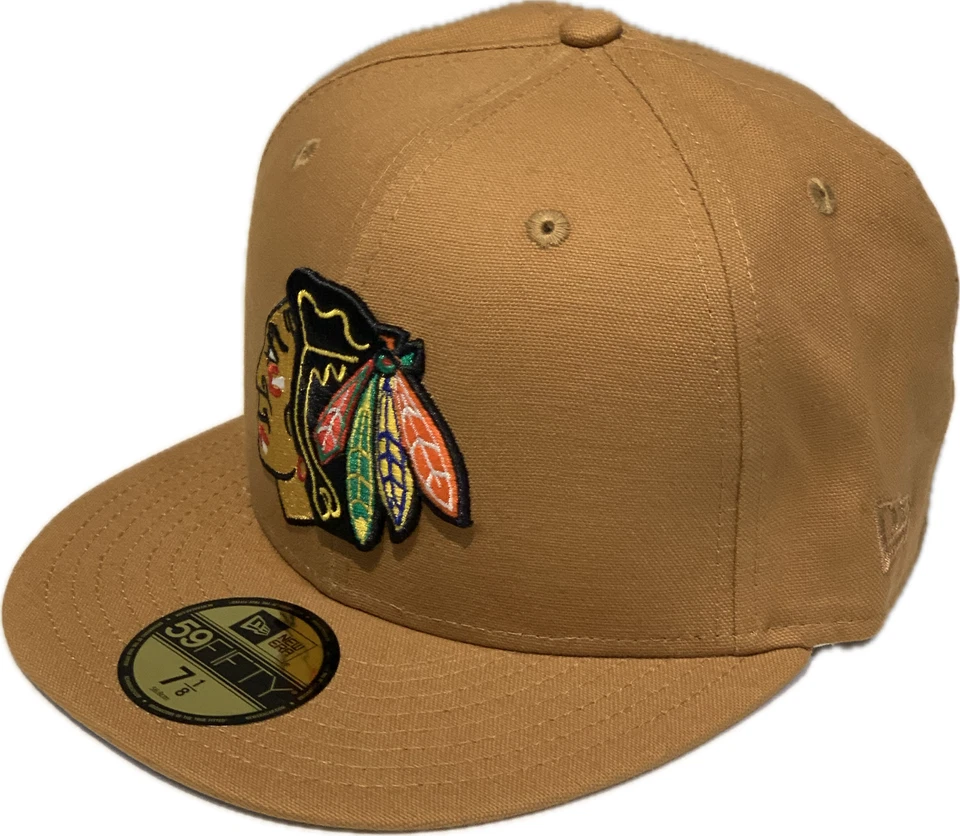 New Era Light Bronze Chicago Blackhawks NHL Hockey Custom 59FIFTY Fitted Hat - Image 3 of 4