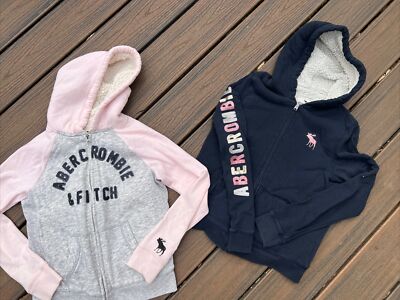 Abercrombie & Fitch Kids 2 Sherpa Lined Full Zip Hoodie Hooded Sweatshirts 13/14