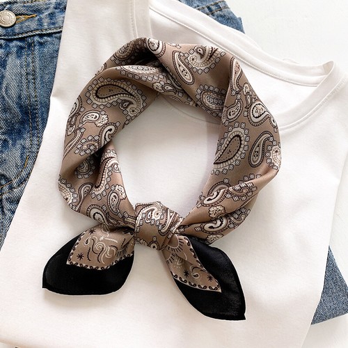 100% Mulberry Silk Scarf Bandanna Paisley Office Necktie Turban Hairband 21" - Picture 5 of 27