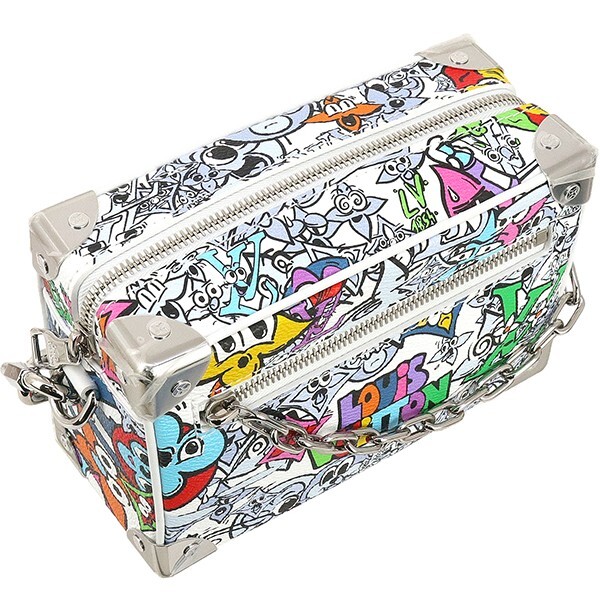 Louis Vuitton Mini Soft Trunk Monogram Comic Shoulder Bag White 