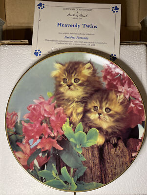 HIMMLISCHE ZWILLINGE PURRFECT PORTRAITS Danbury Mint besetzt mit 22ct Gold