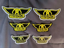 Lot of 6 AEROSMITH 1" to 3 3/4" Band Logo STICKERS Black Yellow FAST FREE SHIP 
