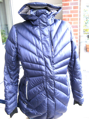 SPYDER warme Jacke Skijacke, DAUNEN, Gr. L, glänz. Stoff, blaulila *guter Zust.*