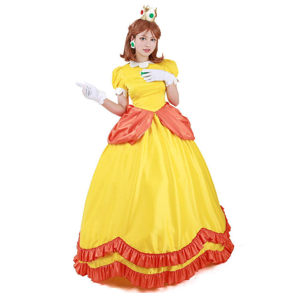 Super Mario BROS Princess Daisy Cosplay Costume Women Dress@ | eBay Super Mario BROS Princess Daisy Cosplay Costume Women Dress@ | eBay