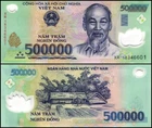 3 MILLION VIETNAMESE DONG  ( 6 ) 500,000 VND CURRENCY BANKNOTES | AUTHENTIC  COA