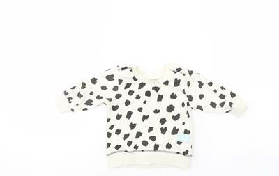 Primark Mädchen weiß gepunktet Polyestermischung Pullover Größe 3-6 Monate