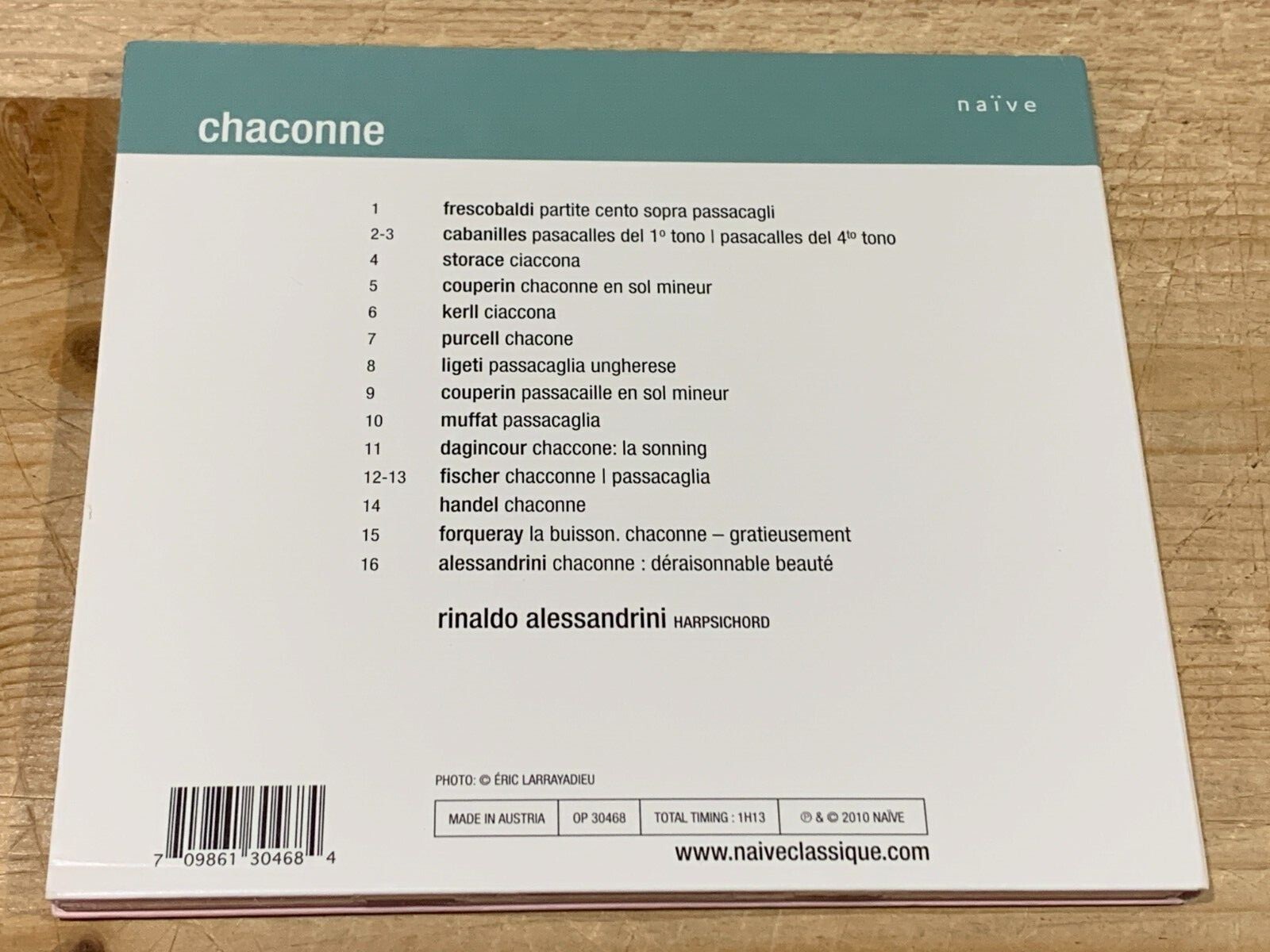 Signed by RINALDO ALESSANDRINI Harpsichord Chaconne Naive CD New Neu ...