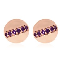 Xen Ohrstecker Mit 12 Amethyste Ca. 0,26 Ct. RosèVergoldet