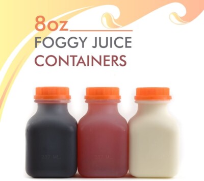 50 Pack - Empty Plastic Juice Bottles with Tamper Evident Caps 8 Oz.