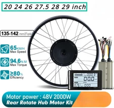 20-29inch 700c E-Bike Motor Wheel 48V 2000W Conversion Kit with 60A Controller