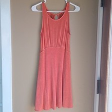 Free People Mini fit and flare orange lace back size S dress
