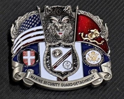 Marine Security Guard MSG Serbia Wolf Challenge Coin Belgrade US Embassy