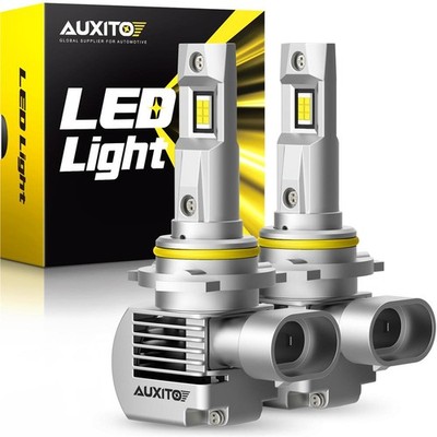 2X AUXITO 9005 HB3 White LED Headlights 6000K Light Bulbs Canbus Ready Headlamps