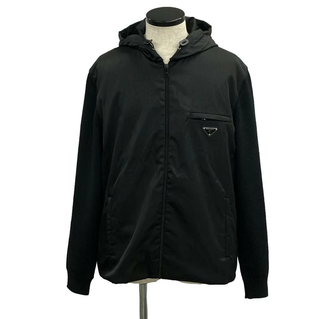 Giacca Prada Lana Re Nylon Uomo 52 Dettagli Danneggiati Alcuni Capelli Attacco su Maglia