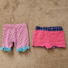 Matilda Jane Lot of 2 Size 6 Shorts Set Girl Pink Floral Ruffle Platinum Ric Rac