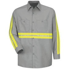 Red Kap Long Sleeve Enhanced Visibility Industrial Work Shirt