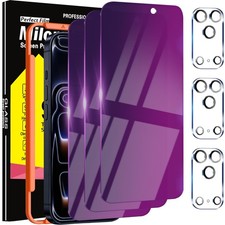 Milomdoi 3 Pack Gradient Colorful Privacy Screen iPhone 17 Pro Max 6.9 inch