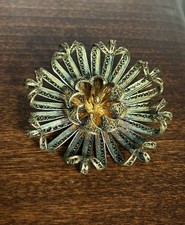 Antique Filigree Flower Brooch w/ Beautifully...