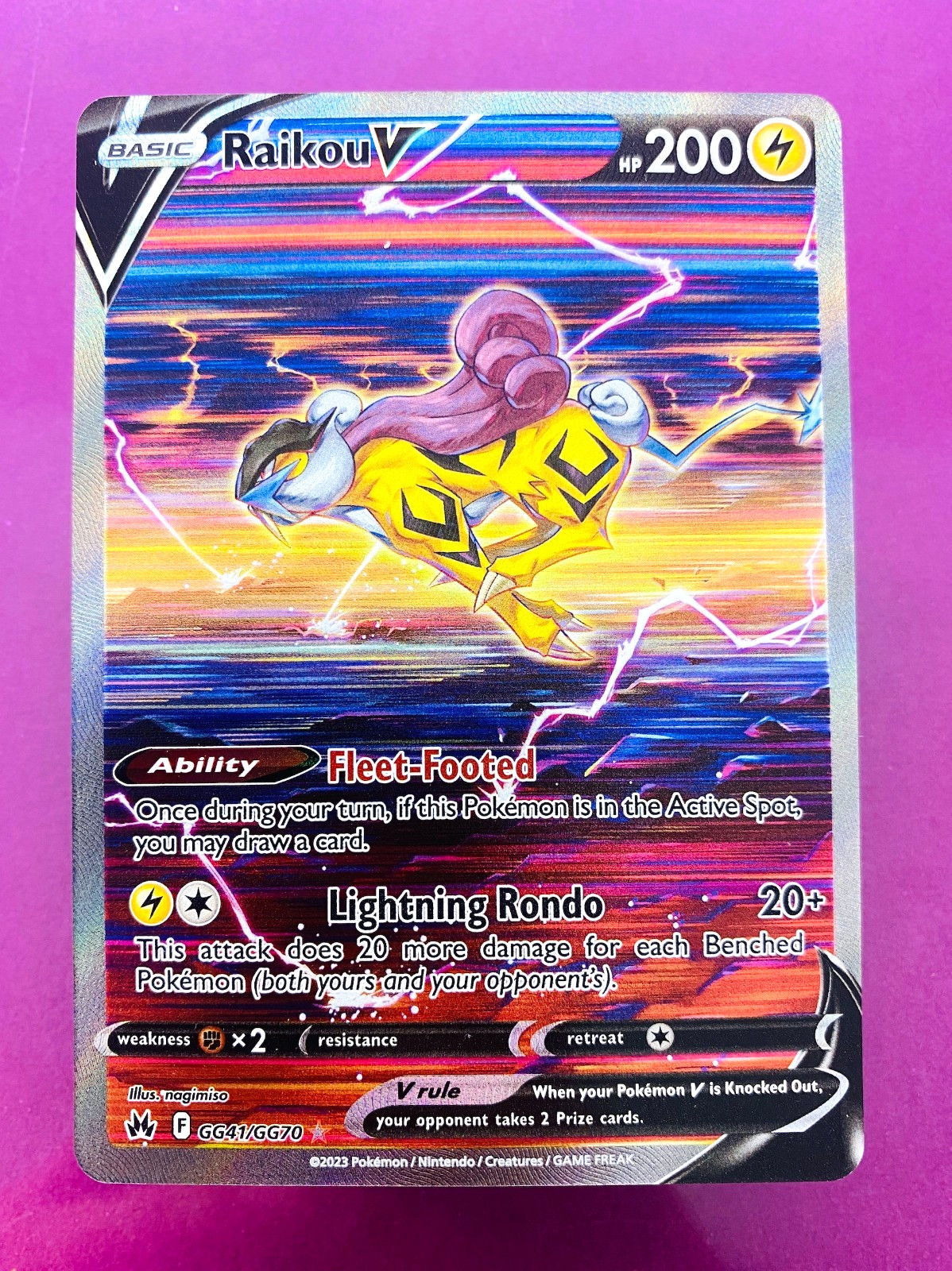 2023 POKEMON RAIKOU V CROWN ZENITH GG41/GG70 ULTRA RARE FULL ART (HG) FREE SHIP!