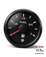 0-90 ohm Fuel Gauge 2-1/16", IP67 Waterproof, 8-Color Backlight | 0-90/10 Black