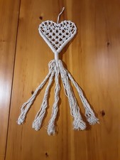 Wall Decor Macrame Wall Art   Beige Heart  