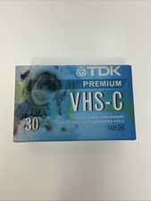 VHS-C Camcorder Cassette New Sealed Premium TDK 30 Minute
