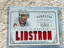 2013-14 Panini National Treasures Timeline Nicklas Lidstrom Jersey Card /99 T-NL