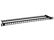 Monoprice 24-port Blank Keystone UTP Patch Panel Half-U w/ Wire Support Bar TAA