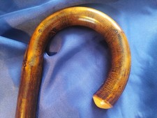 CHESTNUT FLAMED GENTLEMAN CROOK WOODEN WALKING STICK UK SELLER