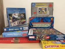 Board Games & Jigsaw Puzzle Bundle Monopoly Operation Marvel 1000pc DC Gibson