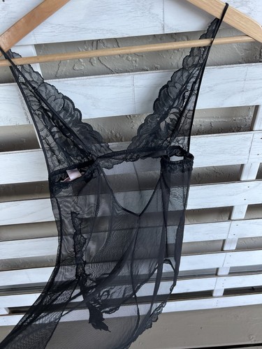 Victoria's Secret Babydoll Seide Spitze Cemise Dessous Gr. XS schwarz - Bild 12 von 15