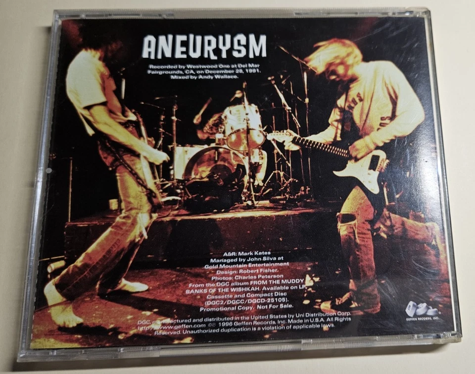 Nirvana - USA Promo CD Single - "Aneurysm" - disc NM, inlay VG Foto 3 de 3