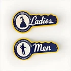 Vintage “Locked for Your Protection” Steel Restroom Signs – Ladies & Men