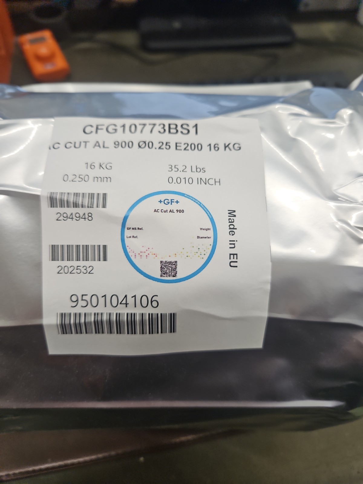 Fil électroérosion GF AC Cut AL 900 Ø0,25 mm pour découpe haute vitesse