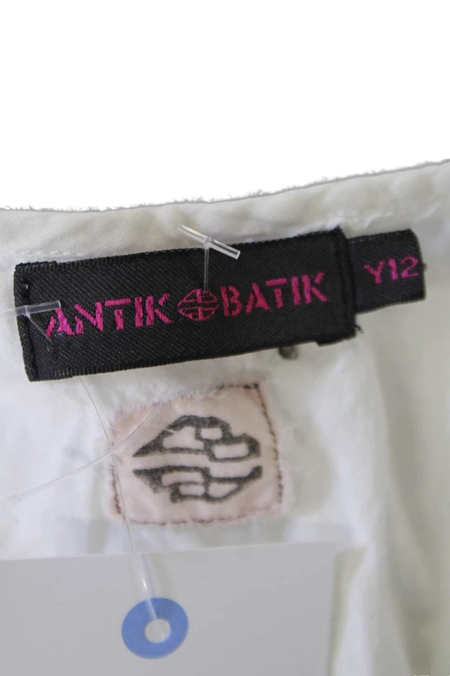 Antik Batik Girls V-Neck Embroidered Long Sleeve Pockets Dress White Size 12Y - Image 4 of 4