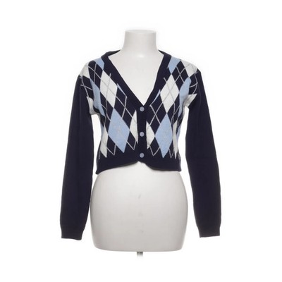 Miss Faceless, Strickjacke, Damen, Größe: S/M, Blau/Weiß, Chevron #sqX