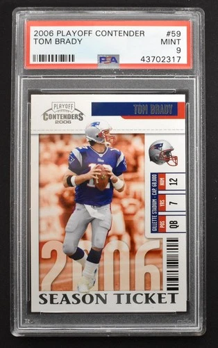 Tom Brady 2006 Playoff Contenders Season Ticket #59 New England Patriots PSA 9