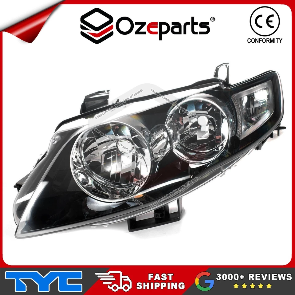 TYC Pair LH+RH Head Light Lamp (Black) For Ford Falcon FG XT G6 G6E 2008-2014 - image 4 of 4
