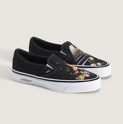 VANS x UNDERCOVER Classic Slip On 98 Black White Flame SS26 - Size 10 Men - NEW