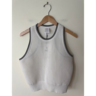 WILSON Women s Duvall Racerback knit tank cream/black Size Large NWT