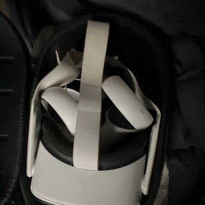 Meta Quest 2 White Standalone VR Headset with Controllers & Bondir Carrying Case