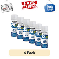 Clear, Rust-Oleum American Accents 2X Ultra Cover Matte Spray Paint, 12 oz, 6PK