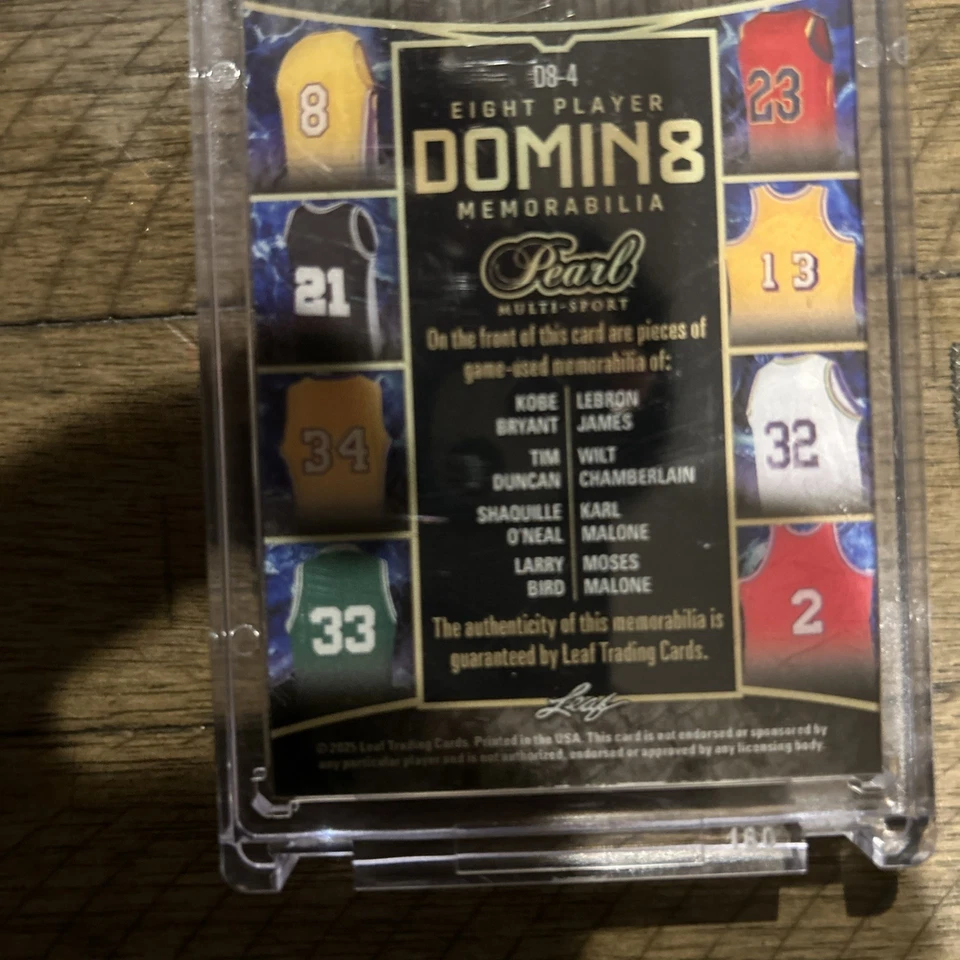 Tarjeta coleccionable multideporte Leaf Pearl 2025 Domin8 7/8 incluye Kobe, LeBron, etc. Foto 3 de 4
