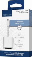 Insignia- USB-C-to-SD/microSD Dual-Slot Card Reader - White