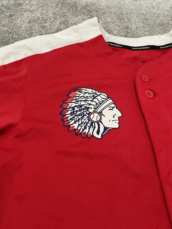nike baseball jersey Red White Native American Size Small - Image 3 of 4