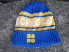 GREGGS Bobble Beanie Hat Knitted Logo - One Size Unisex - Excellent