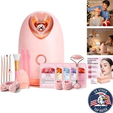 Complete Facial Steamer Set: Nano Ionic Device with 17 Care Tools for Radiance
