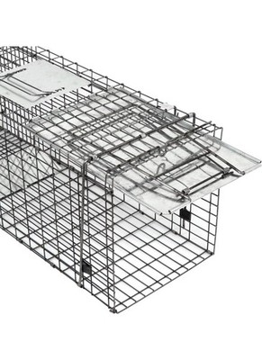 Large Metal Trap Cage 32x12x12.5in Easy Clean Child Safe for Raccoon Rabbit