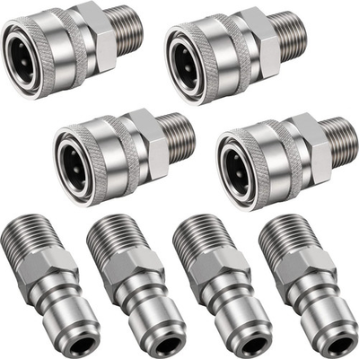 #ad NPT 3 8 Inch Stainless Steel Male and Female Quick Connector Kit Pressure Was... $19.60