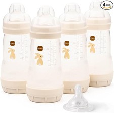 MAM Easy Start Anti-Colic Baby Bottles | 4 Pack (4X 260ml) | Self-Sterilising Ba